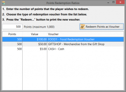 Redeem loyalty points for vouchers.