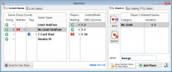 Perform fast and easy check-ins using the attendant screen. Check a single player into multiple games, check a group of players into the same game(s), handle phone-ins (with automatic time-out), etc.